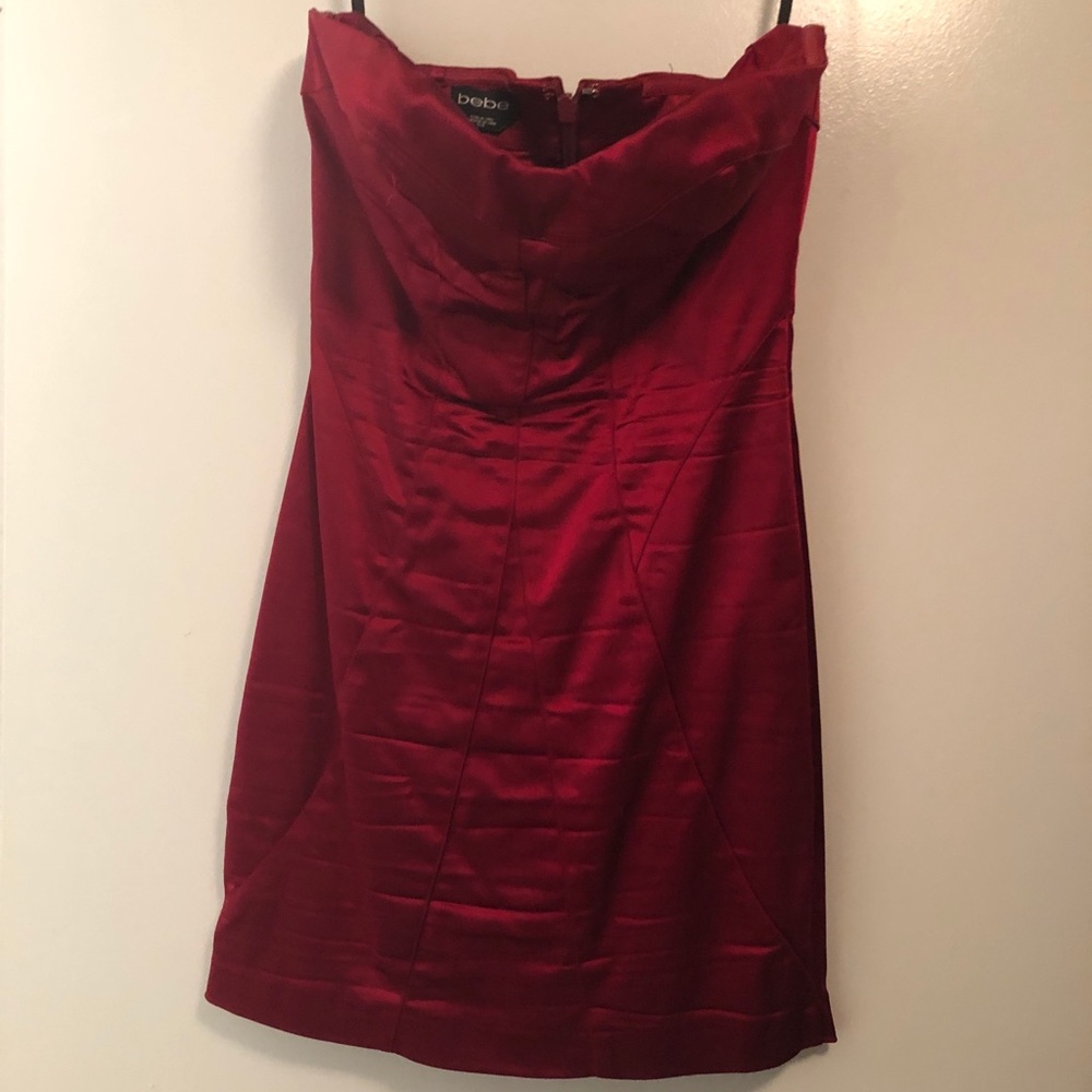 Bebe red size medium satin bodycon dress.